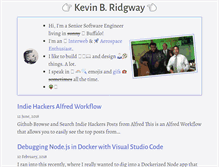 Tablet Screenshot of kevinridgway.com